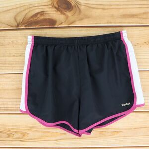 Reebok Activewear Shorts Play Dry Womens Size M Black Pink White‎ Accents